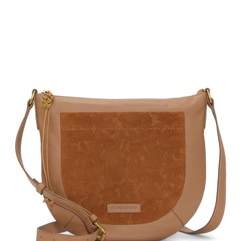 Lucky Brand Tan and Brown Crossbody Bag